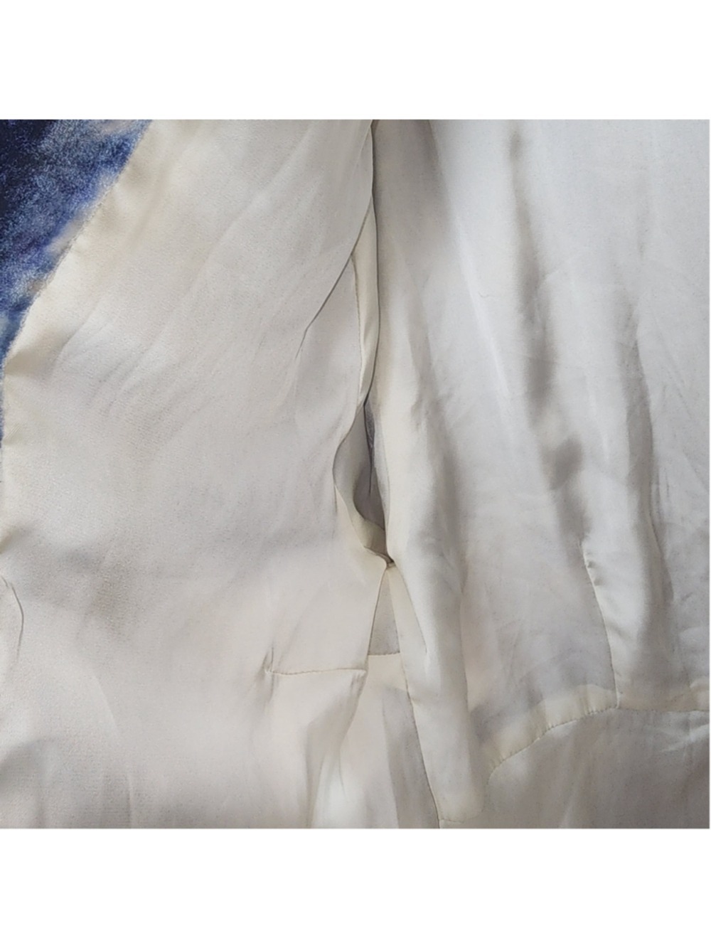Chaser Velvet Dip Dye Blazer Blue Champagne Silk Blend Open Front - Picture 8 of 9